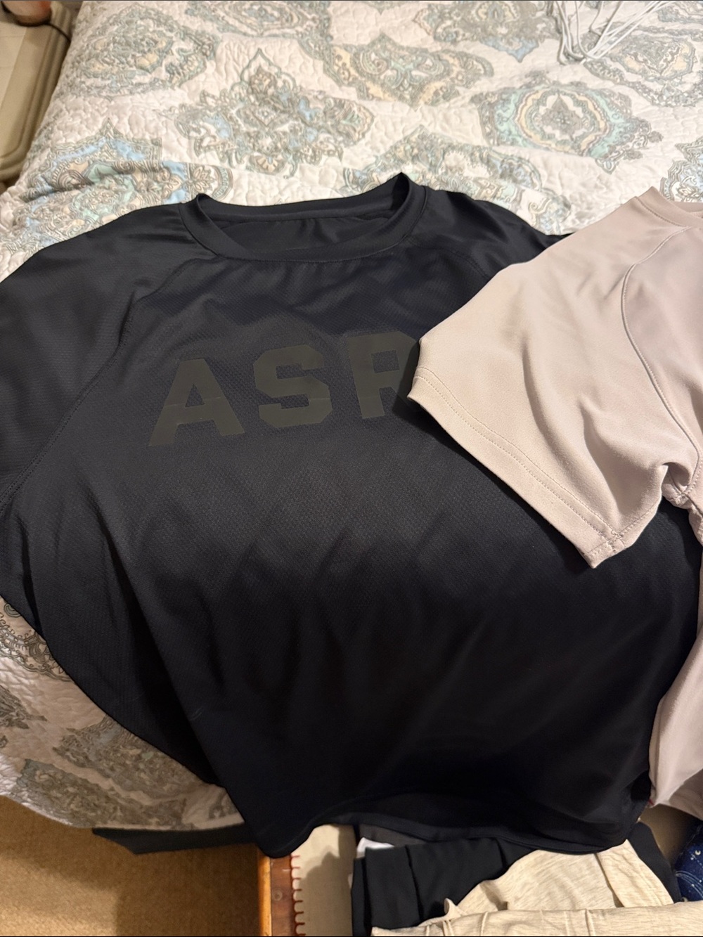 ASRV Black Performance Tee with Light Beige Sleeve 3-pack NWoTags Crazy Deal